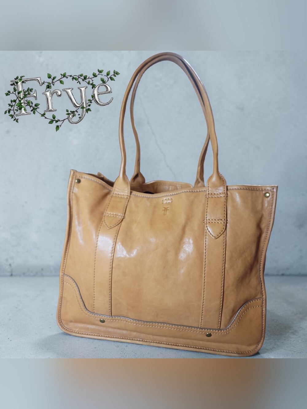 Frye Madison Tan Leather Shopper Tote Bag Good Condition